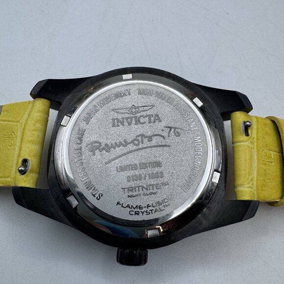 Britto Invicta 38mm Limited Edition Quartz Watch Yellow Band For Ladies  Works main image 9